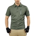 thumbnail image 4 of Men'S Polo Shirt Quick Dry Performance Short Sleeve Tactical Shirts Pique Jersey Golf Shirt,Army Green 3XL, 4 of 4