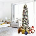thumbnail image 5 of Zimtown 7.5ft Flocked Pencil Christmas Tree, 641 Tips PVC Artificial Slim Xmas Tree, 5 of 14