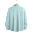 thumbnail image 7 of 100% Cotton Men's Sun Protection Shirts Lapel Button Down Long Sleeve Plain Breathable Lightweight Hiking Shirts for Summer Light Blue M, 7 of 7