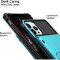 thumbnail image 4 of for iPhone 13 Pro Max Case Wallet 4-Card Holder ID Slot Flip Door Hidden Pocket Men Women Anti-Scratch Dual Layer Hybrid TPU Bumper Armor Protective Hard Shell Back Cover 5G Sky Blue, 4 of 12