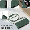 thumbnail image 6 of ELEHOLD for Samsung Galaxy Z Fold5 Wallet Crossbody Case,Large Capacity Card Slots Zipper Purse Kickstand Function Magnetic Clasp Shoulder Strap Wrist Lanyard Leather Case for Samsung Z Fold5,Green, 6 of 6