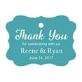 thumbnail image 1 of 100 PCS Custom Wedding Favor Hang Tags Thank you for celebrating Personalized Paper Tags, 1 of 1