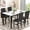 Black, variant on LinkRomat 5-Piece Faux Marble Dining Table Set, Rectangular Table and 4 PU Leather Chairs,Kitchen Table and Chairs for Dining Room Black