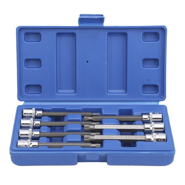 7 unids/set Extra largo Spline Bit Socket M4-M10 unidad cuadrada de 3/8 pulgadas con caja de herramientas herramienta de reparación de automóviles Jadeshay A