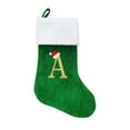 thumbnail image 5 of Tnobhg 1Pc Christmas Green Stocking Golden Letter Plush Top Large Handmade Reusable Xmas Tree Hanging Gift Bag Sock Pendant Holiday Party Decoration Festival Gift, 5 of 8