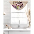 thumbnail image 4 of Waterfall Valances for Windows, Vintage Watercolor Wine Kitchen Sheer Valance Curtains, Farmhouse Cask Grapes Country Rod Pocket Elegant Swag Valances for Living Room Bedroom, 47.2"x38.5", 2 Panel, 4 of 8