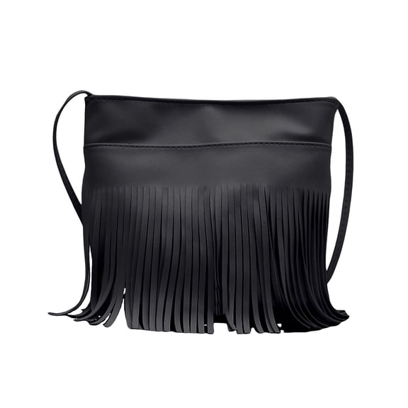 gcong Stylish Fringe Messenger Crossbody Bag with Tassel for Women's Casual Daily Use