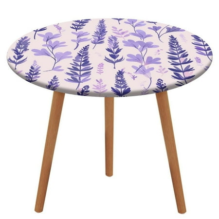 

ZHANGS Charming Lavender Patch 267 Round Table Cover Stain-Resistant Fitted Tablecloth Oil-Proof Wipeable Elastic Table Cover Waterproof Table Cloth for Halloween Thanksgiving Christmas