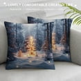 thumbnail image 3 of Creowell Pillow Covers Christmas Xmas Tree Throw Pillows, Winter Happy New Year Snowy Woods Outdoor Pillowcase Cushion Case Decor for Home Sofa Couch Bed White, 3 of 5