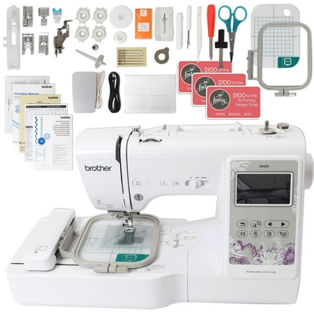 Brother SE600 Sewing & Embroidery Machine w/ 4" x 4" Embroidery Area Bundle