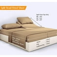 thumbnail image 6 of Js sanders 600 Tc Top Split Head King Sheet Set for Adjustable beds - Sleep Number Flex Sheets - 28" Split Top 100% Sheets - Cotton Sheet Set - Taupe - 15 inch Deep pocket, 6 of 8