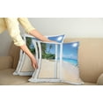 thumbnail image 3 of Ambesonne Ocean Throw Pillow Cover 2 Pack, Island Scenery Traveling, 18", White Cream Blue, 3 of 6