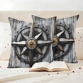 thumbnail image 3 of Vintage Coastal Outdoor Waterproof Pillow Covers, Nautical Ocean Summer Beach Compass Decorative Square Throw Pillowcase Sofa Cushion Sham for Patio/Couch/Chair, 18"x18" 2 Pack, 3 of 8
