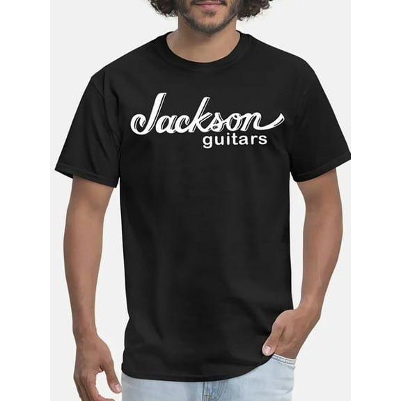 Jackson Guitar Logo Men'S T-shirt - Soft Cotton, Short Sleeve, Round Neck, Bohemian Style, Non Stretching Fabric - Black