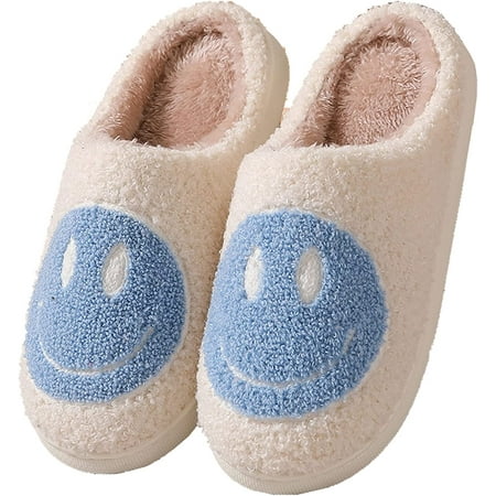 

Women s men s retro soft comfortable warm cloud slippery happy face slippery memory foam comfortable fur home shoes cute fluffy fuzzy slippery neutral indoor and outdoor slippers