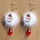 thumbnail image 3 of Womens Girls Festive1 Par Christmas Drop Dangle Earrings Joyas para Favores de de Navidad , santa esponjoso Salvador pendiente de tema navideño, 3 of 6