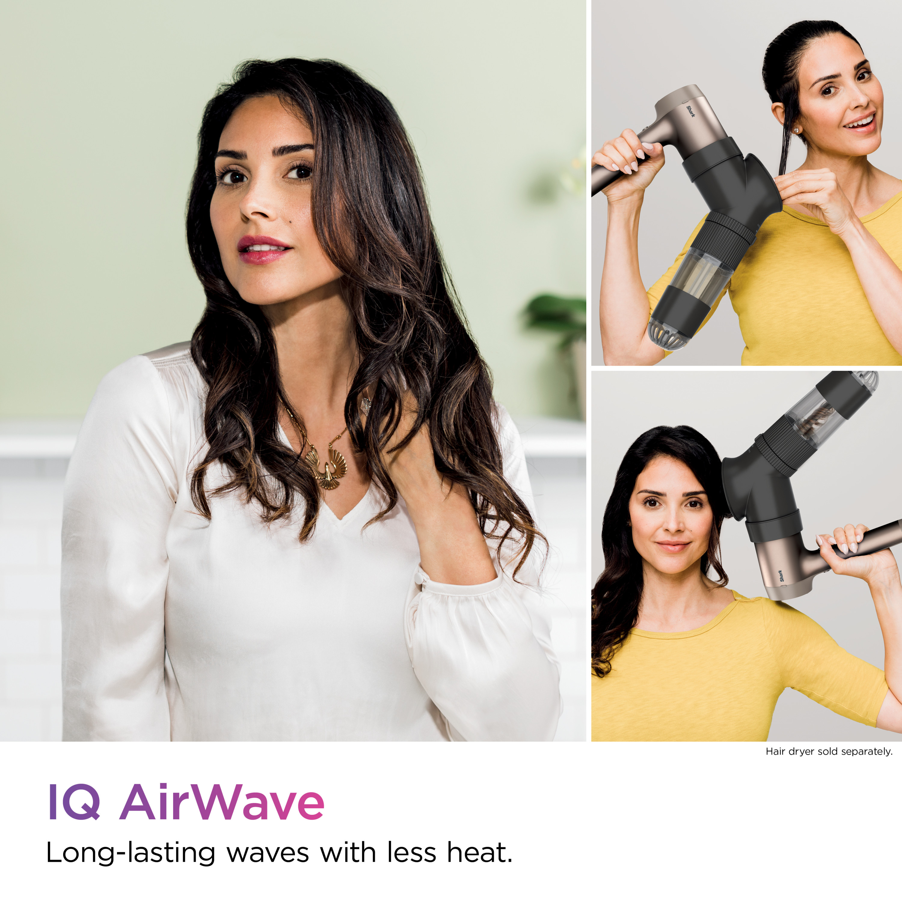 Shark™ IQ AirWave Auto Preset Attachment for HyperAIR Blow Dryers | Styling Tools | Touchless Hair Waver | For Straight and Wavy Hair | Long-Lasting Beach Waves| No Extreme Heat | HD100AWA - image 3 of 7