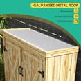 thumbnail image 3 of Outsunny Outdoor Storage Cabinet with Waterproof Metal Roof, Natural, 3 of 9