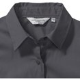 thumbnail image 4 of Russell Collection- Camisa de sarga de manga larga clásica para mujer (Zinc), 4 of 6