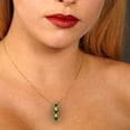 thumbnail image 4 of 0.22 ct Brilliant Round Cut Emerald 14k Yellow Solid Gold Everyday Affordable Designer Necklace Pendant with 16" Chain, 4 of 6