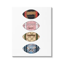 Stupell Industries Trendy Glam Footballs Patterned Chic Fashion Designs Graphic Art Gallery Wrapped Canvas Print Wall Art, Design by Amelia Noyes