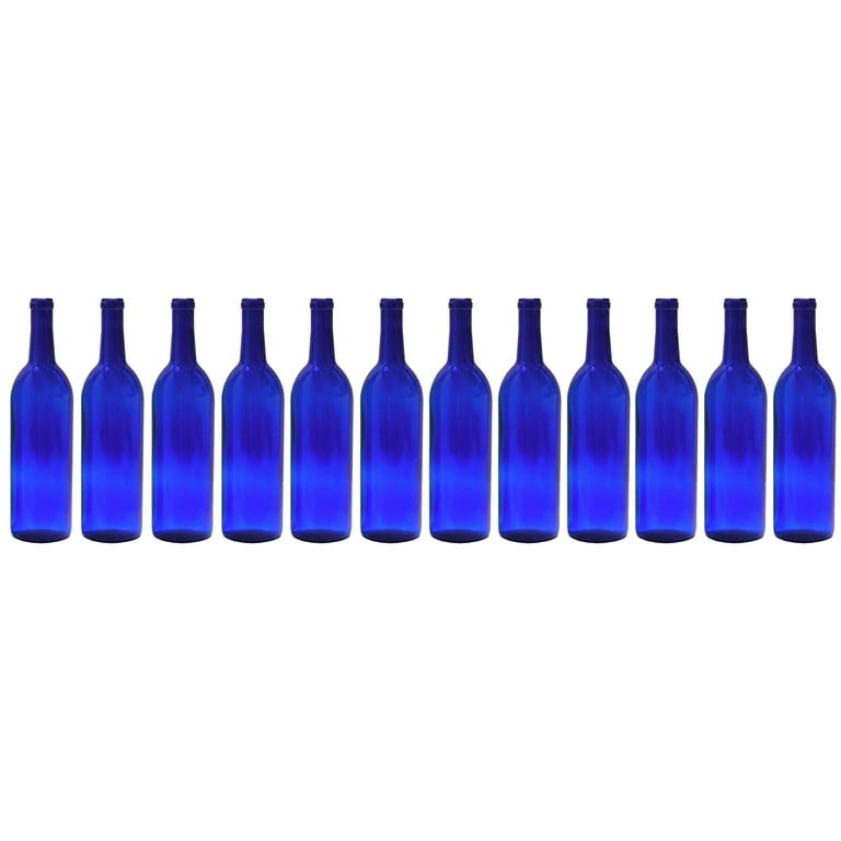 750 ml Cobalt Blue Glass Claret/Bordeaux Bottles, 12 per case