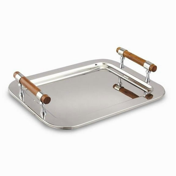 Leeber 73018 16.5 x 13 in. Medium Rectangle Tray with Wood Handle