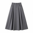 thumbnail image 7 of Llgiddwo Long Skirts for Women Fashion Elastic Waist Casual Business Work Button Skirt with Pocket Summer Womens Maxi Skirt, 7 of 7