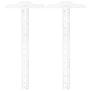 2pcs 30cm T-Square Double Side Scale Plastic Measuring Tool T Shape Ruler for Drafting and General Layout Work (inch, cm)