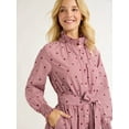 thumbnail image 3 of Free Assembly Women's Ruffle Neck Cotton Embroidered Midi Dress, Sizes XS-XXL, 3 of 5