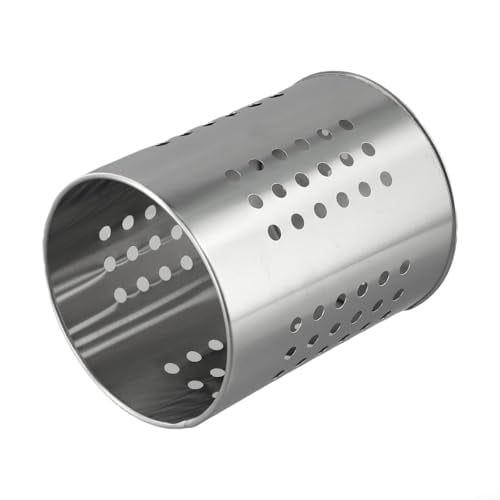 304 Stainless Steel Utensil Holder,Dish Drying Rack,kitchen Utensil Organizer,Fork Drainage Rack,Kitchen Drainage Basket Accessories,With Hooks,Rust Proof(Silver Small)