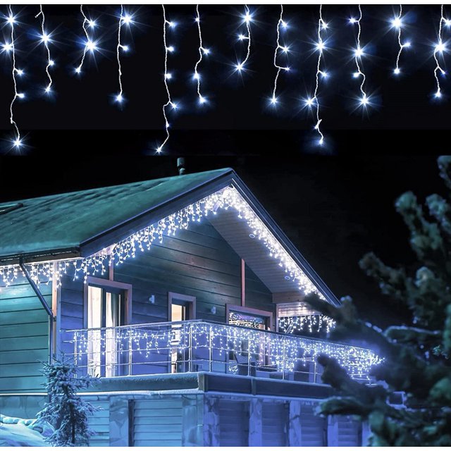 Decoración de Navidad 2023 Led Luces de carámbano al aire libre Año Nuevo 2024 Fairy Light Street Garland en la casa Droop 0.5 / 0.6 / 0.7M Festón impermeable para Navidad / Navidad / Boda / Decoració