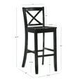 thumbnail image 2 of Linon Torino 30" Cross-Back Indoor Wood Bar Stool, Black, 2 of 9