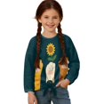 thumbnail image 3 of Xoenoiee Paw Sunflower Print Girls T Shirt Basic Long Sleeve Blouse Casual Tee Lightweight Tunic Tops Outfits Fall Clothes with Tie Front, 11-12 Years, 3 of 7
