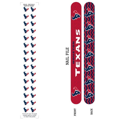 Bundle 2 Items: Houston Texans Nail File and Nail Sticker Decals