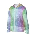 thumbnail image 2 of Pofeuu Beautiful Glitter Print Sun Protection Outdoor Lightweight Full Zip UV Cooling Hoodie Long Sleeve Summer Clothing for Outdoor Hiking-Small, 2 of 5
