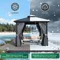 thumbnail image 4 of Clouddwell 10' X 10' Hardtop Gazebo with Double Roof Outdoor Gazebos for Patio Lawn and Garden Included Netting and Curtains, Gray, 4 of 9
