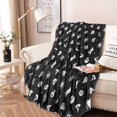 thumbnail image 2 of Black Halloween Cat Skull Pattern Round Blanket,Comfortable Soft Flannel Throw Blanket,All Season,Warm Lightweight Blankets for Sofa Bed Couch Living Room Chair 60"x60", 2 of 5