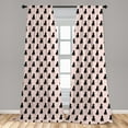 thumbnail image 5 of Ambesonne Cat Curtains, Black Silhouettes on Pink, Pair of 28"x95", Pale Pink and Black, 5 of 5