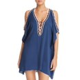 thumbnail image 1 of Becca Womens Medina Crochet Trim Cold Shoulder Tunic Top, 1 of 2
