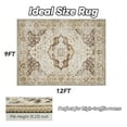 thumbnail image 6 of SIXHOME 8'x10' Area Rugs for Living Room Washable Traditional Brown Distressed Carpet Non Slip Ultra Soft Retro Floral Throw Indoor Rug for Bedroom Dinning Room Office Home, 6 of 7