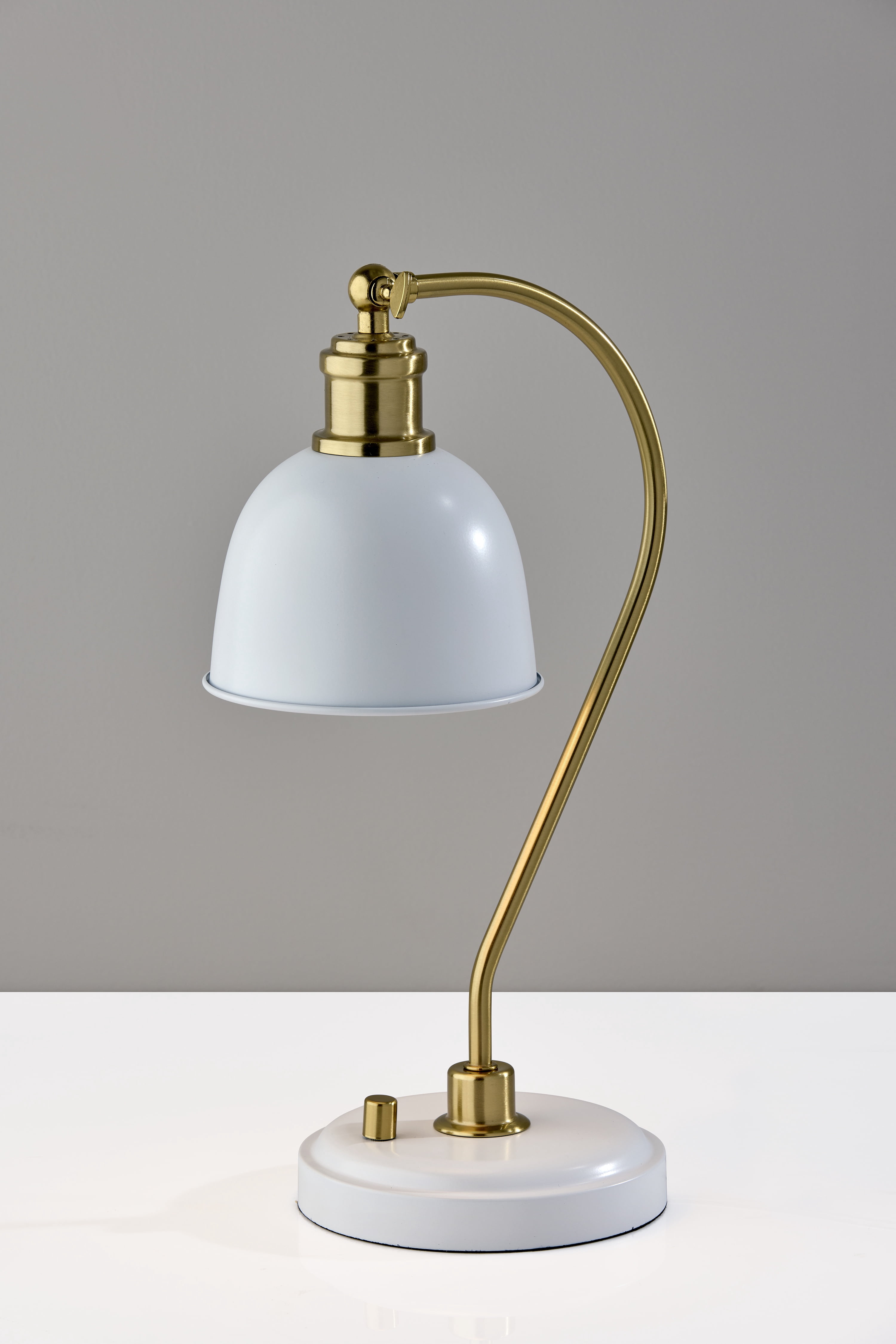 Better Homes & Gardens Adjustable Desk Lamp with USB Ports in White and Gold