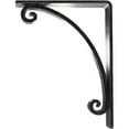 thumbnail image 4 of Ekena Millwork 2"W x 5 1/2"D x 8"H Legacy Wrought Iron Bracket, (Triple center brace), Antiqued Pewter, 4 of 8