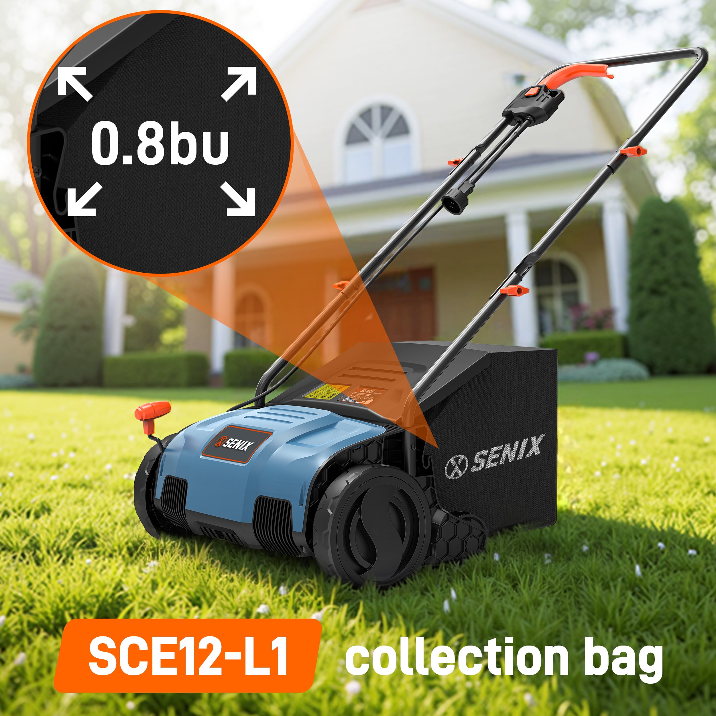 SENIX 12 Amp 12.6-Inch Corded Electric Lawn Scarifier and