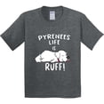 thumbnail image 3 of Inktastic Pyrenees Life is Ruff Great Pyrenees Youth T-Shirt, 3 of 5