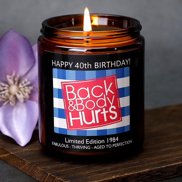 Regalo de 40 cumpleaños de Candle Friectavy para mujeres y hombres