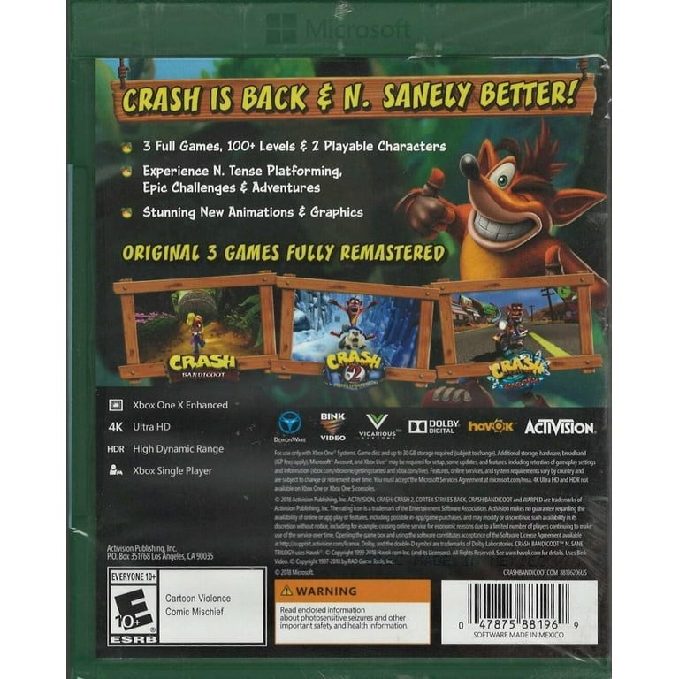 Crash Bandicoot N' Sane Trilogy - Xbox One