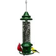 Brome 1024 Squirrel Buster Plus 6"x6"x28" Wild Bird Feeder with Cardinal Perch Ring and 6 Feeding Ports, 3qt/5.1lb Seed Capacity
