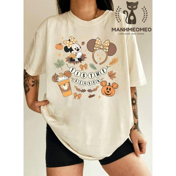 Tis the Season Disney Halloween Shirt, Fall Minnie Mouse Shirt, Disney Pumpkin Spice Autumn Tee, Minnie Pumpkin Fall Shirt, Spooky Season