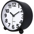 thumbnail image 3 of Silent Analog Alarm Clock,black Metal Large 3d Digits,non Ticking, 3 of 4
